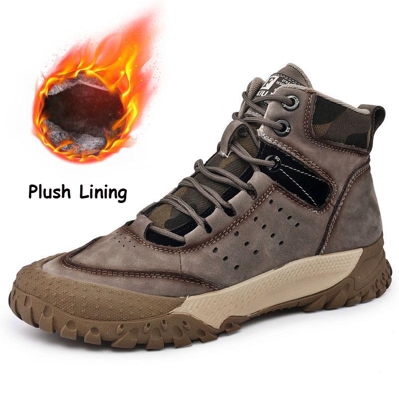 Мужские хлопковые ботинки с высоким берцем; повседневная уличная обувь; обувь для пешего туризма.