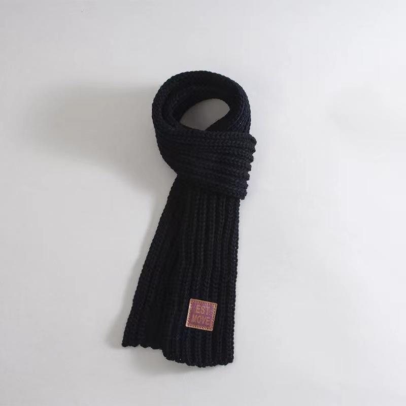 Модный теплый детский шарф, мягкий утеплитель для шеи, толстый зимний вязаный шарф для мальчиков и девочек