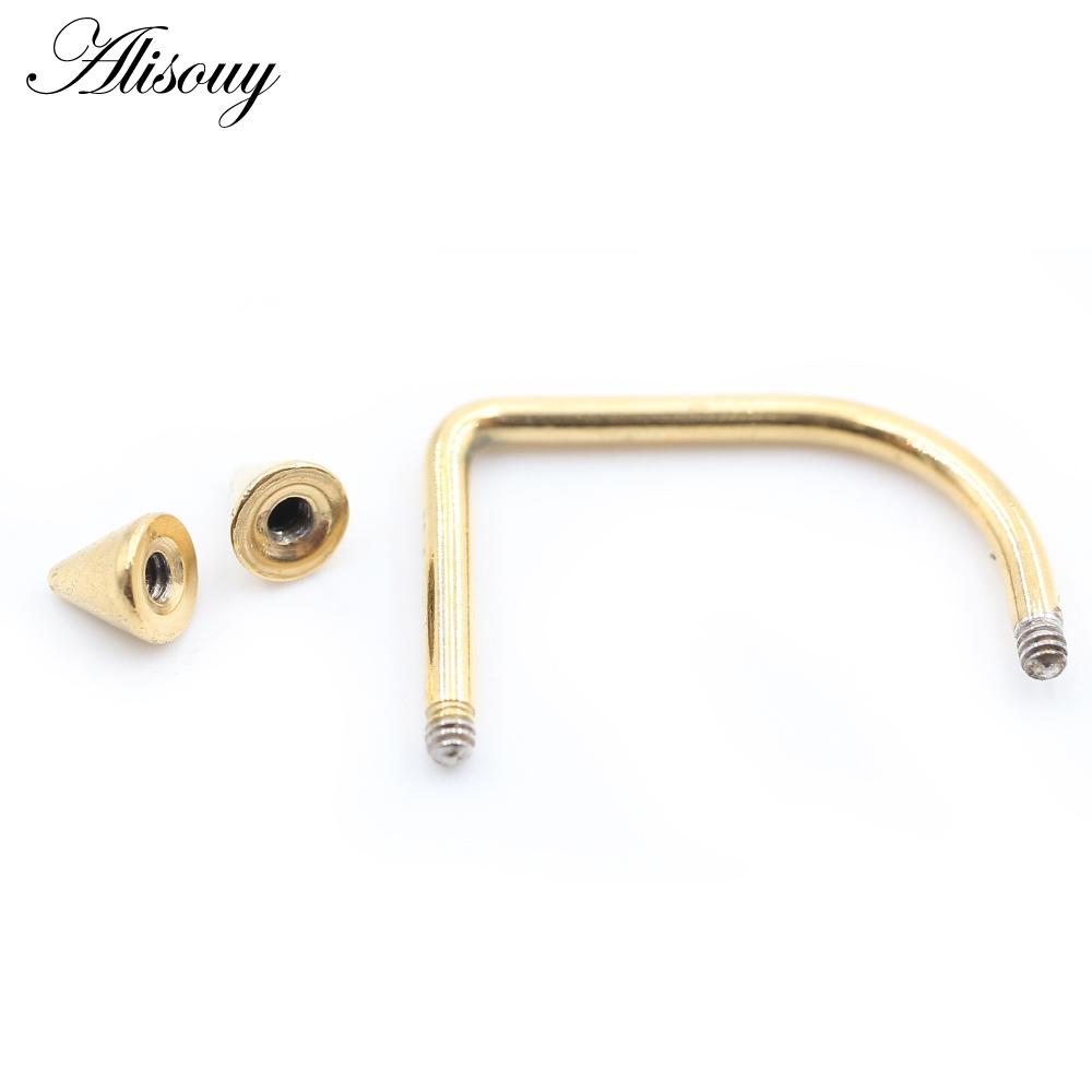 Alisouy 1PC U-образный шип конуса из нержавеющей стали подкова губа лабрет носовые кольца ухо уха серьги Daith Helix пирсинг украшения для тела