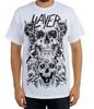 Slayer SKULLS Хлопковая футболка 100% Мужские футболки Топ Белый Хэви-метал Группа НОВЫЙ Лицензированный и Официальный