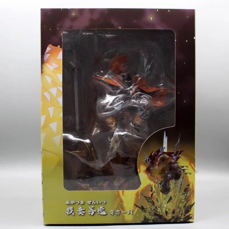 Demon Slayer Anime Figures Zenitsu Akaza 2 Heads Led Light Gyuutarou Kimetsu No Yaiba Action Figurine Statue Model Gift Toys