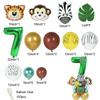 35pcs/set Jungle Safari Party Animal Digital Balloons Kids 1 2 3 4 5 6 7 8 Years Birthday Party Decoration Forest Party Supplies