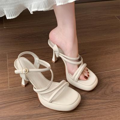 2025Роскошные Дизайнерские Летние Женские Сандалии Модные Элегантные Туфли с Открытым Носком для Вечеринки на Открытом Воздухе Платье Высокий Каблук