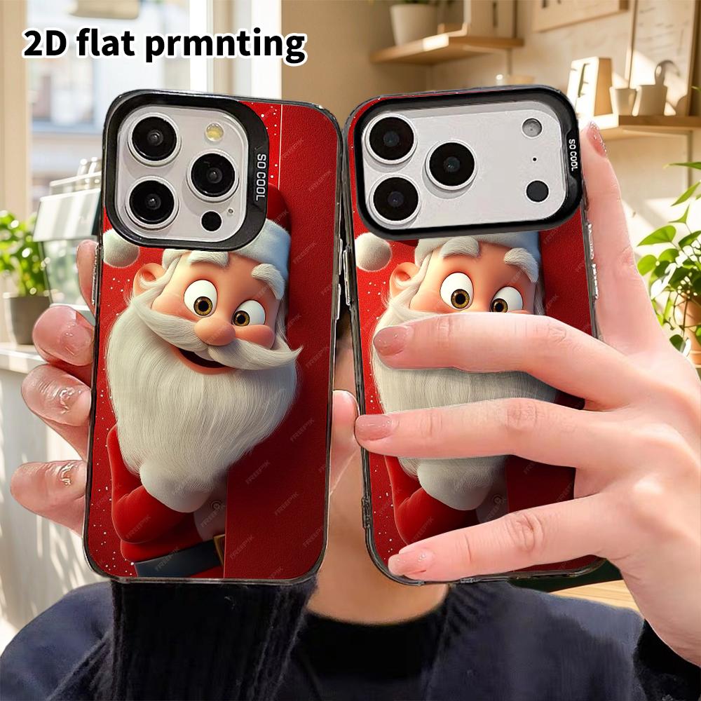 Phone Case: 2D flat design suitable for iPhone 18 17 16 15 14 13 Pro, colorful silver protective case, couple style, cute little Halloween ghost, Chri