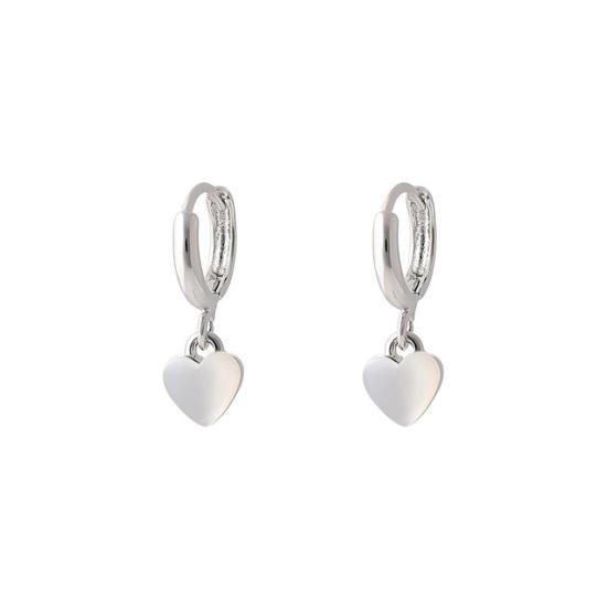 1 пара женских серег Huggie с гальваническим покрытием в форме сердца, одноцветные серьги, медные украшения для ушей, женские украшения