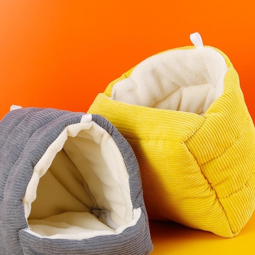 Hanging Pet Bird Bed Warm Cotton Stuffed Bird Hut New Budgie Hammock for Winter