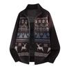 Мужской винтажный кардиган-свитер с жаккардовым узором Fair Isle, свободная вязка, верхняя одежда