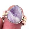 Natural Tiffany Stone Gemstone 925 Sterling Silver Two Tone Ring Size 10 O6w39