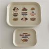 1 Pc Korean Ins Cute Cartoon Breakfast Plate Tray Table Snack Tray Household Tableware Photo Props