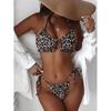 2024 Sexy Ruffle Frill Bikini Solid Swimwear Women Swimsuit Female Bikini Set Brazilian Bathing Suit Beachwear Swim Lady Bathers