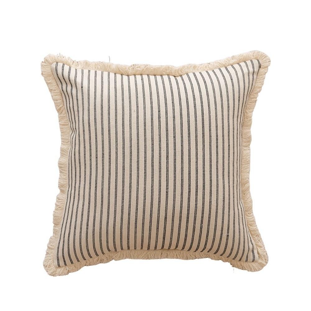Linen Striped Throw Pillow Cover Nordic Style Cushion Cover Back Cushion Cover  Living Room