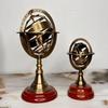 Set of 2 Brass Armillary Sphere Astrolabe Nautical Marine Tabletop Globe Armillary Sphere Globe Spherical 15.24 Cm and 20.32 Cm
