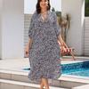 Loose Summer Sunscreen Smock V-Neck Beachwear Shirt Fashion Bikini Cover-Ups  for Women