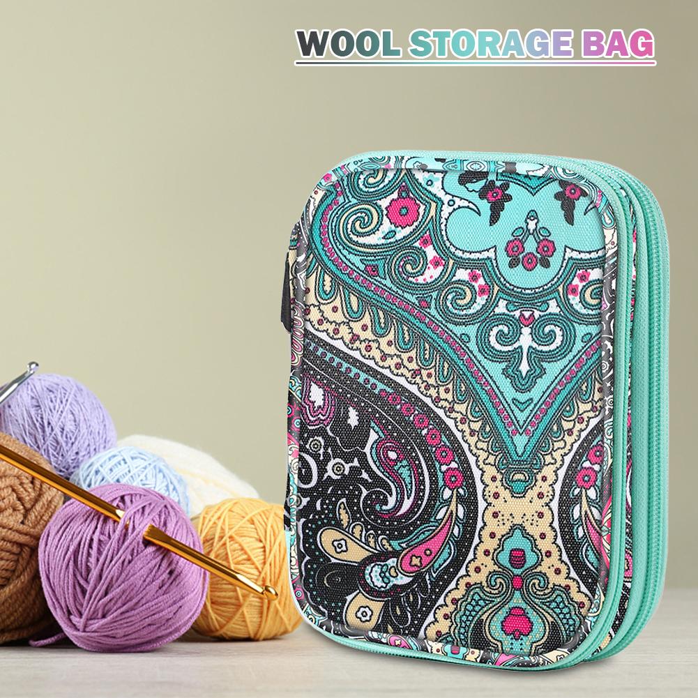 Упаковка для хранения пряжи и ниток, вместительная сумка-органайзер для пряжи для вязания крючком, водонепроницаемая ткань Оксфорд, легкая для швейных крючков