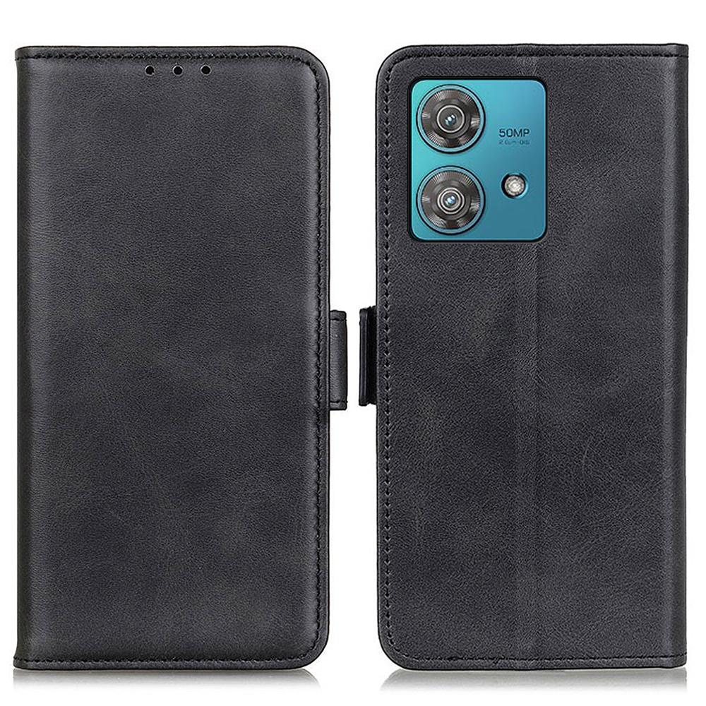 For Motorola Edge 40 Neo 5G Case Leather Wallet Stand Cowhide Texture Phone Cover