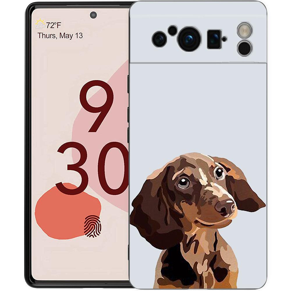 Dachshund Sausage Dog Phone Case For Google Pixel 10 9 8 7 Pro 9A 8A 7A 6A 6 Pro XL Soft TPU Bumper Black Cover