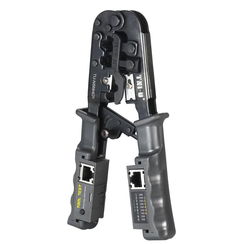 TNI-U TU-5684CR 2 In 1 Wire Crimping and Testing Pliers RJ11 RJ12 RJ45 Cable Crimper Wire Stripper C