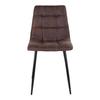 2 chaises de salle à manger en microfibre marron foncé avec pieds noirs