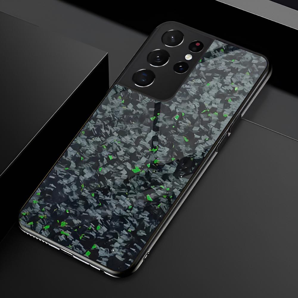 Чехол для телефона с рисунком под карбон для Samsung S25 S24 Ultra 23 Fe 22 Plus Galaxy A54 A55 A16 A13 A24 A15 A25 Стеклянная крышка