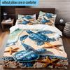 Ocean Love Turtles 3pcs Bedding,Including 1pc Duvet Cover And 2pcs Pillowcases Perfect for Christmas,Ideal for Bedroom, Dormitory