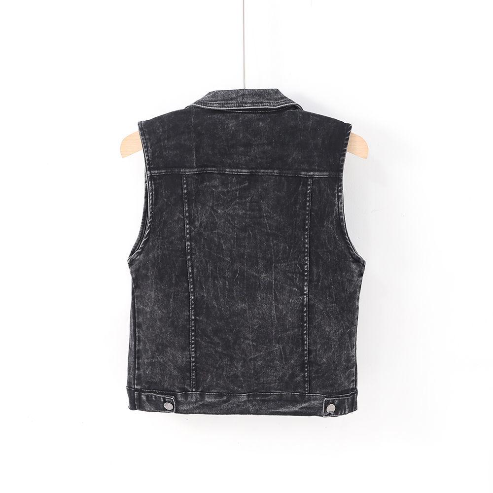 Модный джинсовый жилет женский весна осень без рукавов дикие топы короткая куртка женский джинсовый жилет белый черный Chaleco Mujer