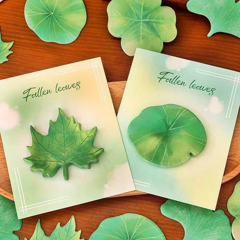 30 листов Блокноты для заметок с зелеными листьями Простые наклейки для скрапбукинга Школьные принадлежности Почтовые самоклеящиеся заметки Офисная канцелярия