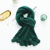 Cashmere Wool Scarf Women's Autumn and Winter High End Solid Color Ball Scarf Versatile Shawl Wool Ball Imitation Cashmere Scarf