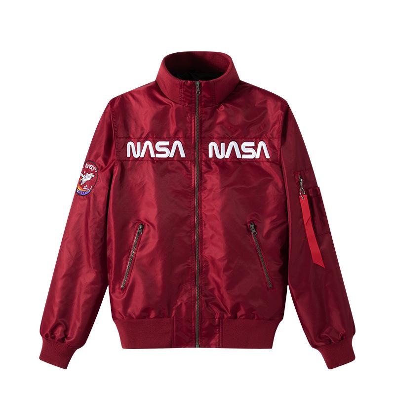 Мужская лётная куртка NASA однотонная - Повседневная, тонкая, модная спортивная куртка