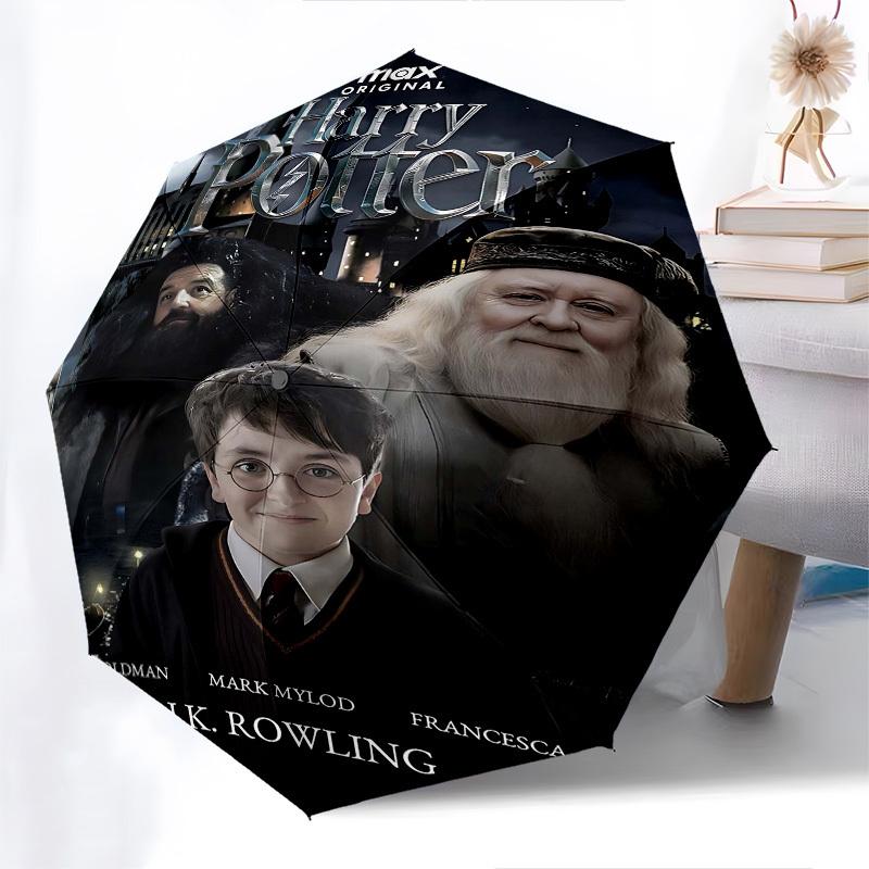 1pc Harry Potter Max Original Automatic Folding Umbrella - Compact 8-Rib Design, Durable Plastic & Iron1437L