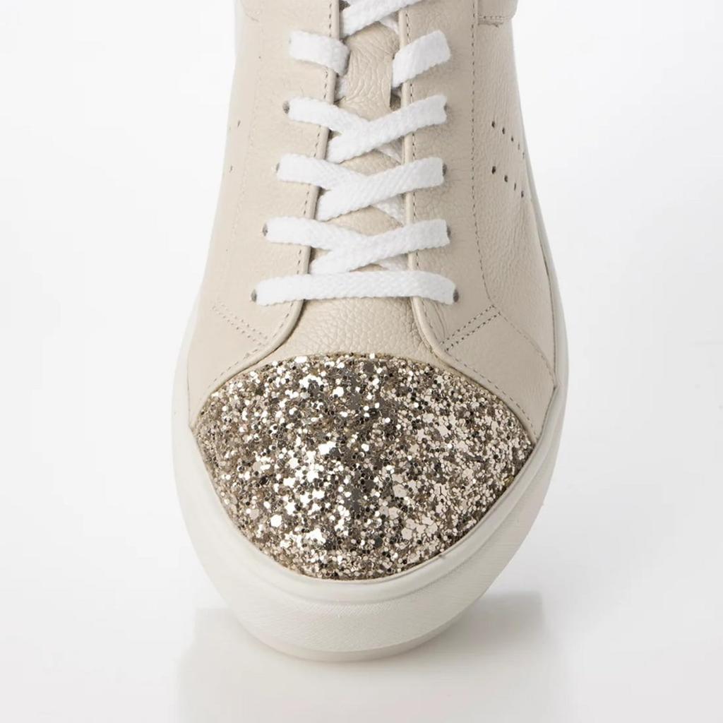 Кроссовки кожаные комбинированные кроссовки VM81693 белые золотые цвета слоновой кости см [Просмотр] Шнуровка женские 22,5