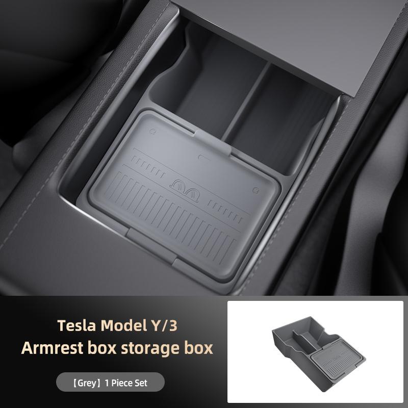 Custom Central Armrest Storage Box For TESLA Model Y 2025 Juniper Center Console Organizer Containers Tray Interior Accessories