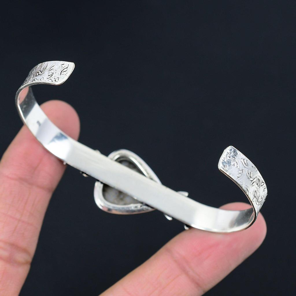 Корневая чакра Ископаемый коралл Драгоценный камень 925 Стерлинговое серебро Цветок Дочь Новый браслет