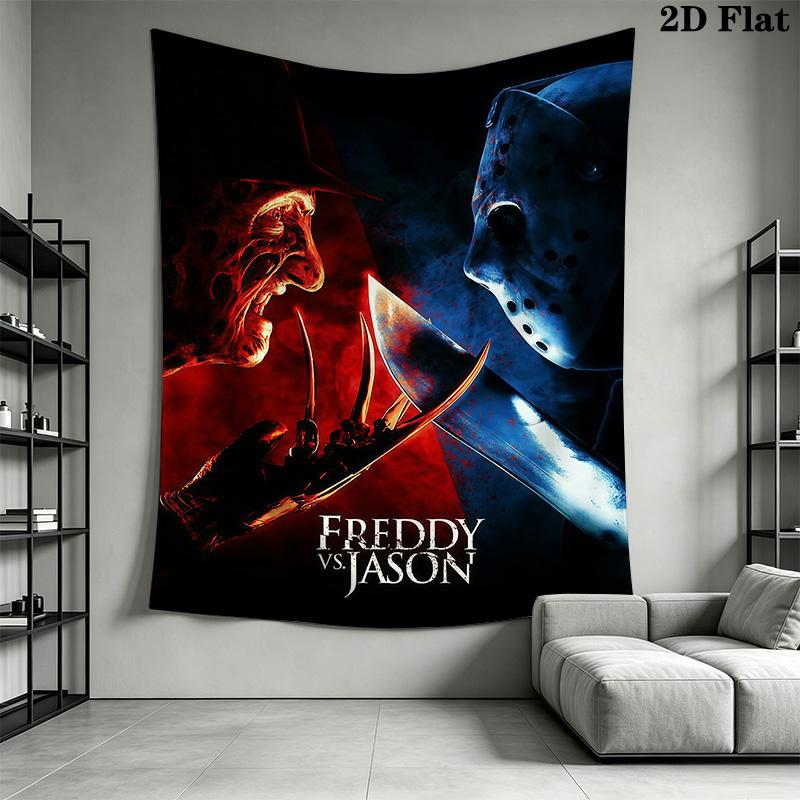 Horror Movie Characters Tapestry Tapestry Wallmounted Fashion Print Background Cloth Wall Covering Decoration Christmas Gift