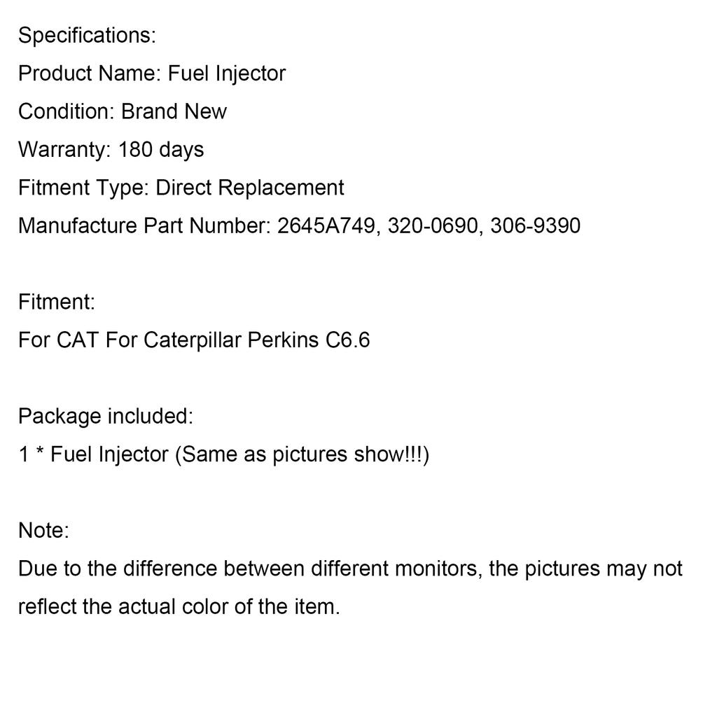 1 шт. Топливная форсунка 2645A749 Подходит для Caterpillar Perkins C6.6 Подходит для CAT 320-0690