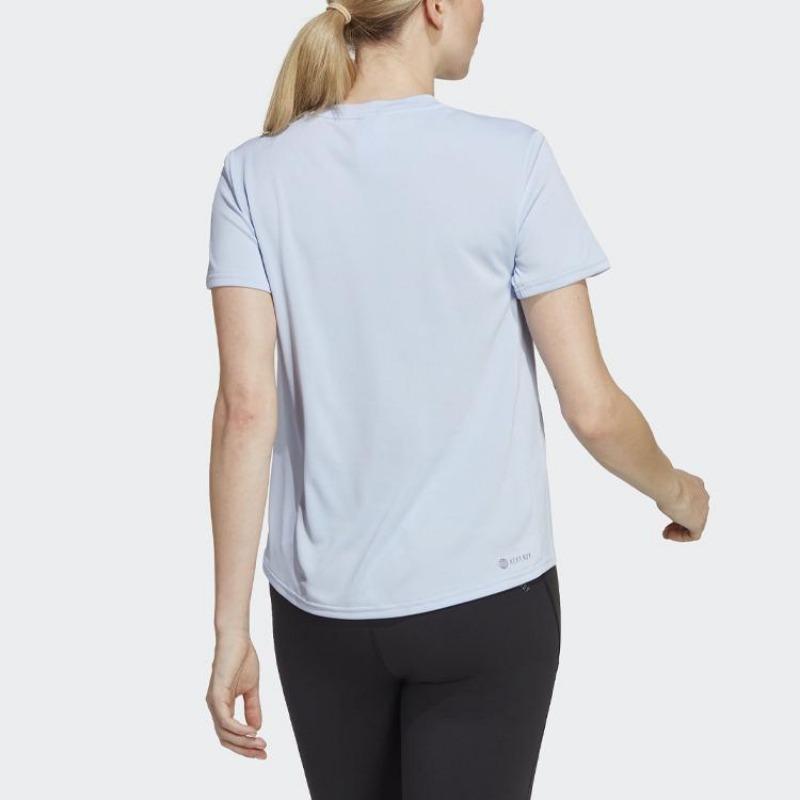 adidas Heat.Rdy Sweat-Conceal однотонная футболка с круглым вырезом и короткими рукавами, женские топы, голубой II3245