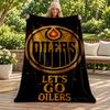 Плед Edmonton Oilers Фланелевый плед Мягкий уютный плюшевый плед для дивана кровати Легкий элемент домашнего декора Подарки на Рождество различные праздники