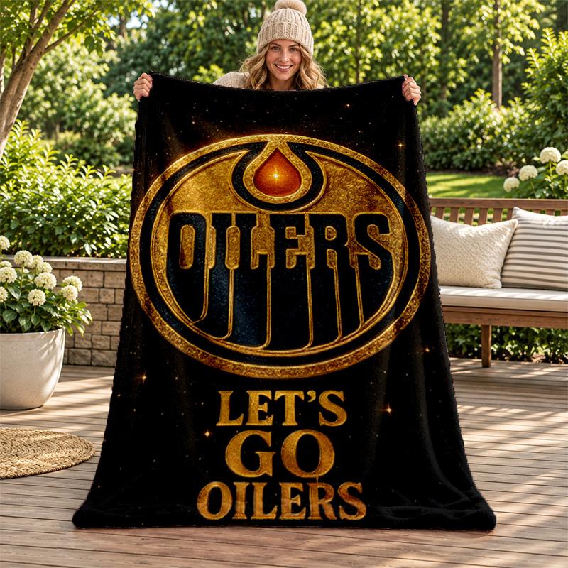 Плед Edmonton Oilers Фланелевый плед Мягкий уютный плюшевый плед для дивана кровати Легкий элемент домашнего декора Подарки на Рождество различные праздники