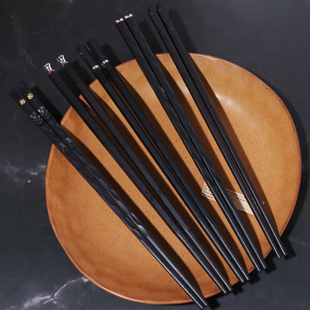 5 Pairs Zinc Zinc Alloy Sushi Chopsticks Reusable Kitchen Chopsticks Janpanese Chopsticks Set  Noodle