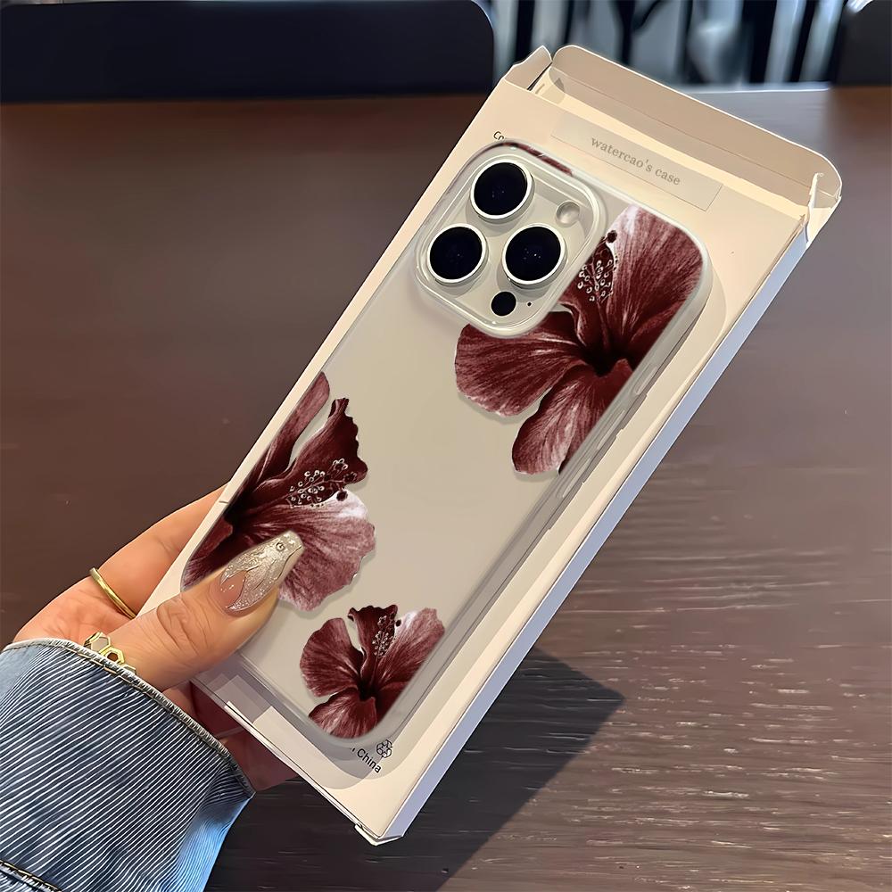 Розовый цветок гибискуса Чехол для телефона Для IPhone 16 15 14 Pro 15 Plus 17 Air 13 12 11 17 Pro Max Чехол Ударопрочный Мягкий чехол Fundas