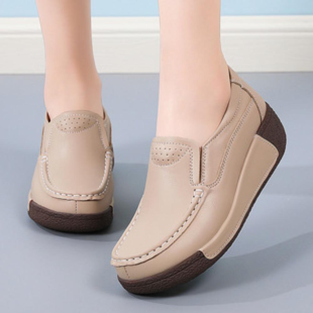 Повседневные белые туфли с толстой подошвой и цветными блоками, Le Fu Shoes