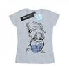 Womens/Ladies Frozen Elsa Sketch Mono Cotton T-Shirt