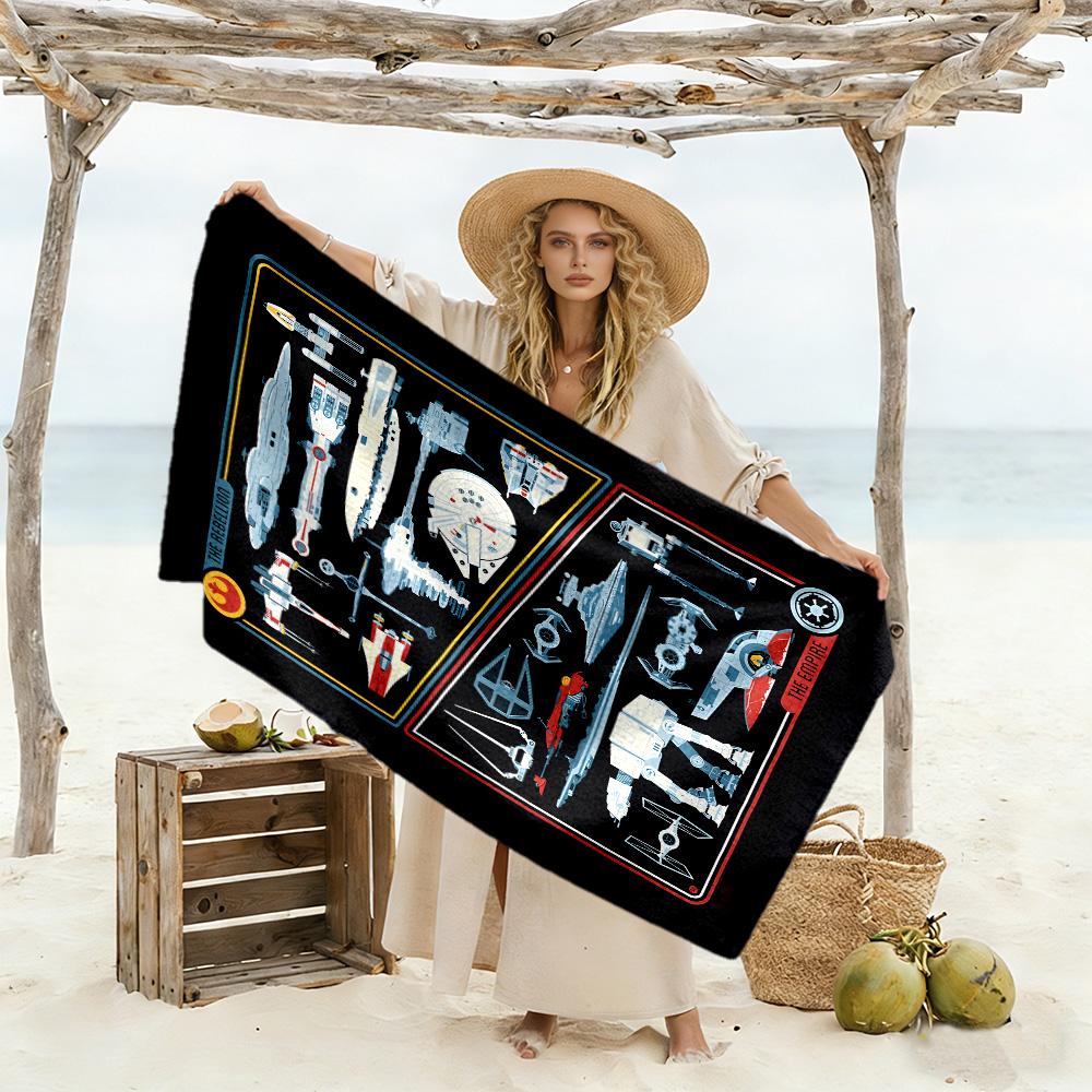 Star Wars Beach Towel Soft Durable Quick-Dry Comfortable Lightweight Suitable for Swimming, Gym, Camping, Yoga Vacation