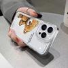 Cute Peeking Teddy Bear Clear Pattern Design Protective Cover for iPhone 17 16 15 14 13 12 11 16E Series Pro Max Plus