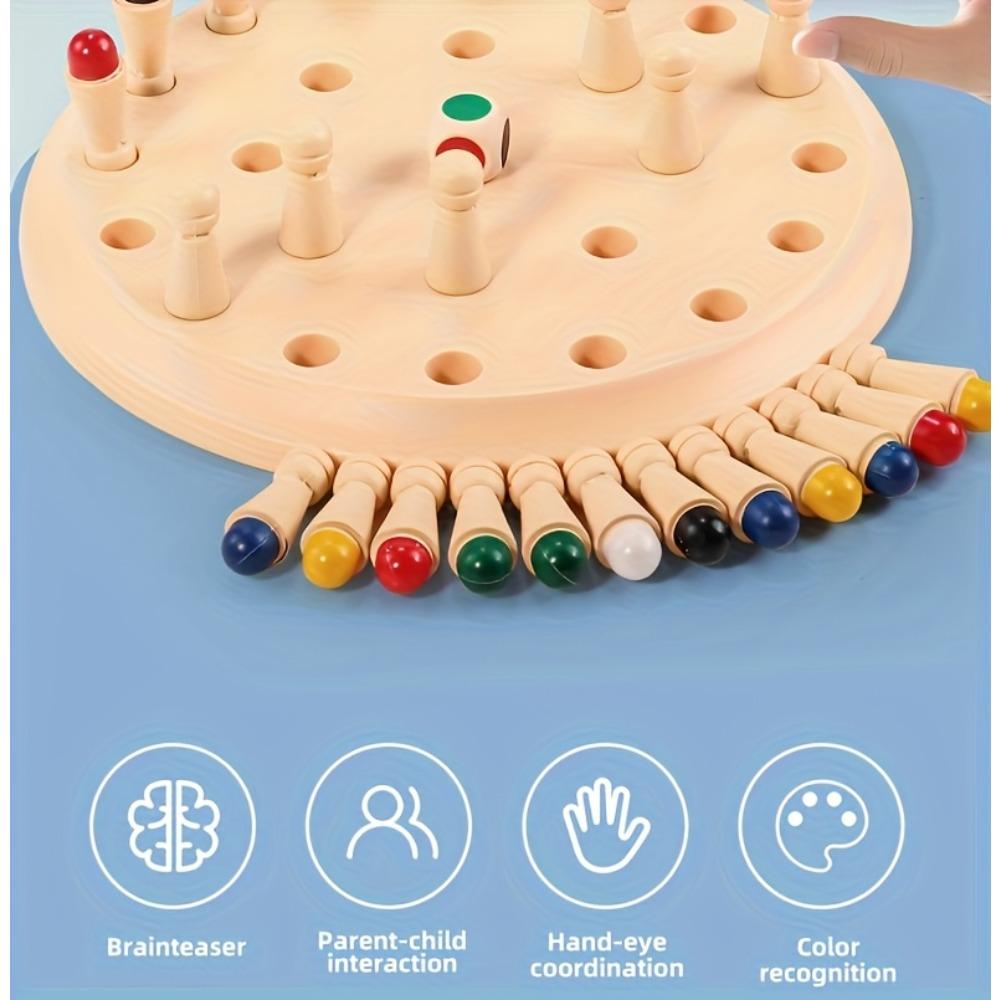 1PC Memory Chess Game: Enhances memory skills, features random colors, is a board game, a family board game, and a social game.