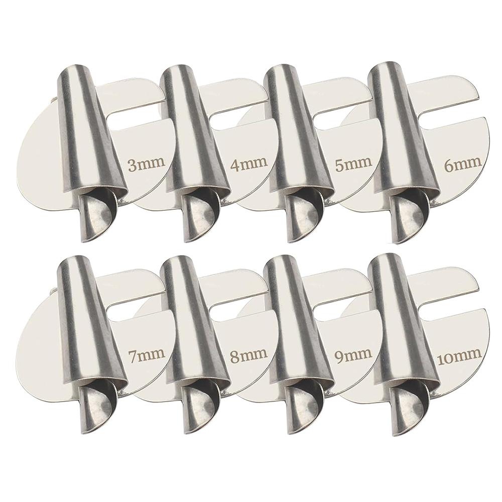 8pcs Stainless Steel Sewing Rolled Hemmer Foot 3mm-10mm Universal Sewing Machine Presser Foot DIY Crafts Hemming Puller Tool