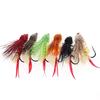 Bimoo 6pcs #4 Dry Fly Deer Hair Terrestrial Fly Zuddler Cicada Attractor Trout Bass Fly Fishing Flies Lure Black Olive Natural