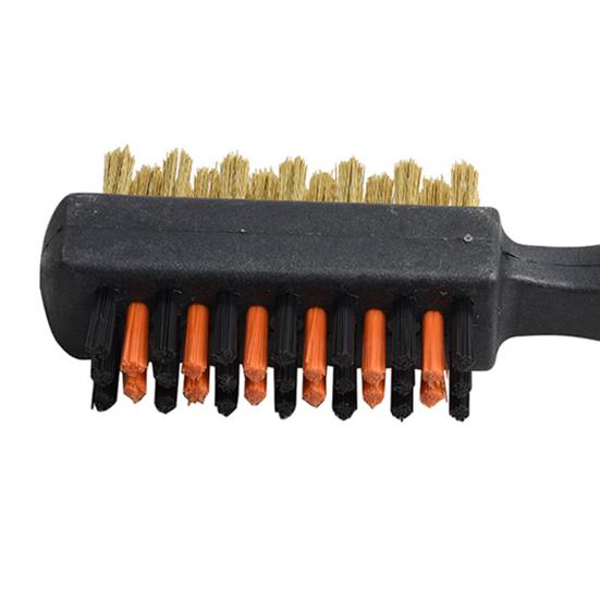 Щетка для гольфа с двухсторонними нейлоновыми щетинками, инструмент для чистки клюшек с карабином, аксессуар для сумки для гольфа для любителей гольфа