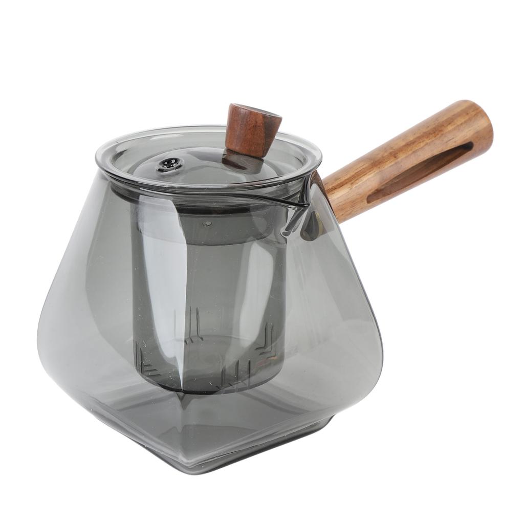 Чайник для разделения воды 500 мл Стеклянный чайник для заваривания чая с деревянной боковой ручкой Съемный инфузор для электрической керамической плиты