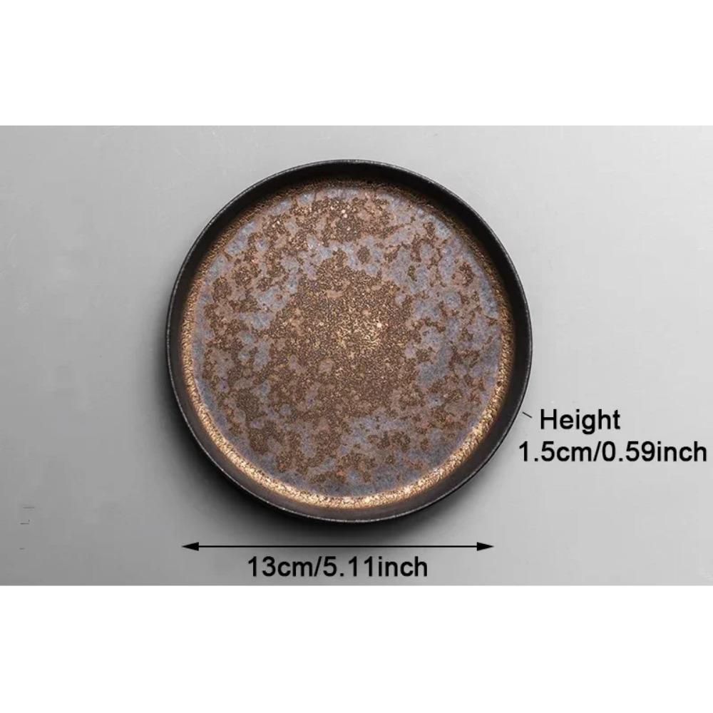 Японский винтажный набор чайных чашек Керамическая кофейная кружка Глазурь цвета ржавчины Чашка для молока для кафе с деревянной ручкой Чашка для воды Чайная чашка Посуда для напитков для дома и офиса