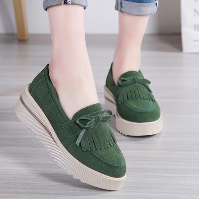 Женские туфли-лоферы на платформе Slip on Casual Elegant Suede Shoes Height Increase Large Size